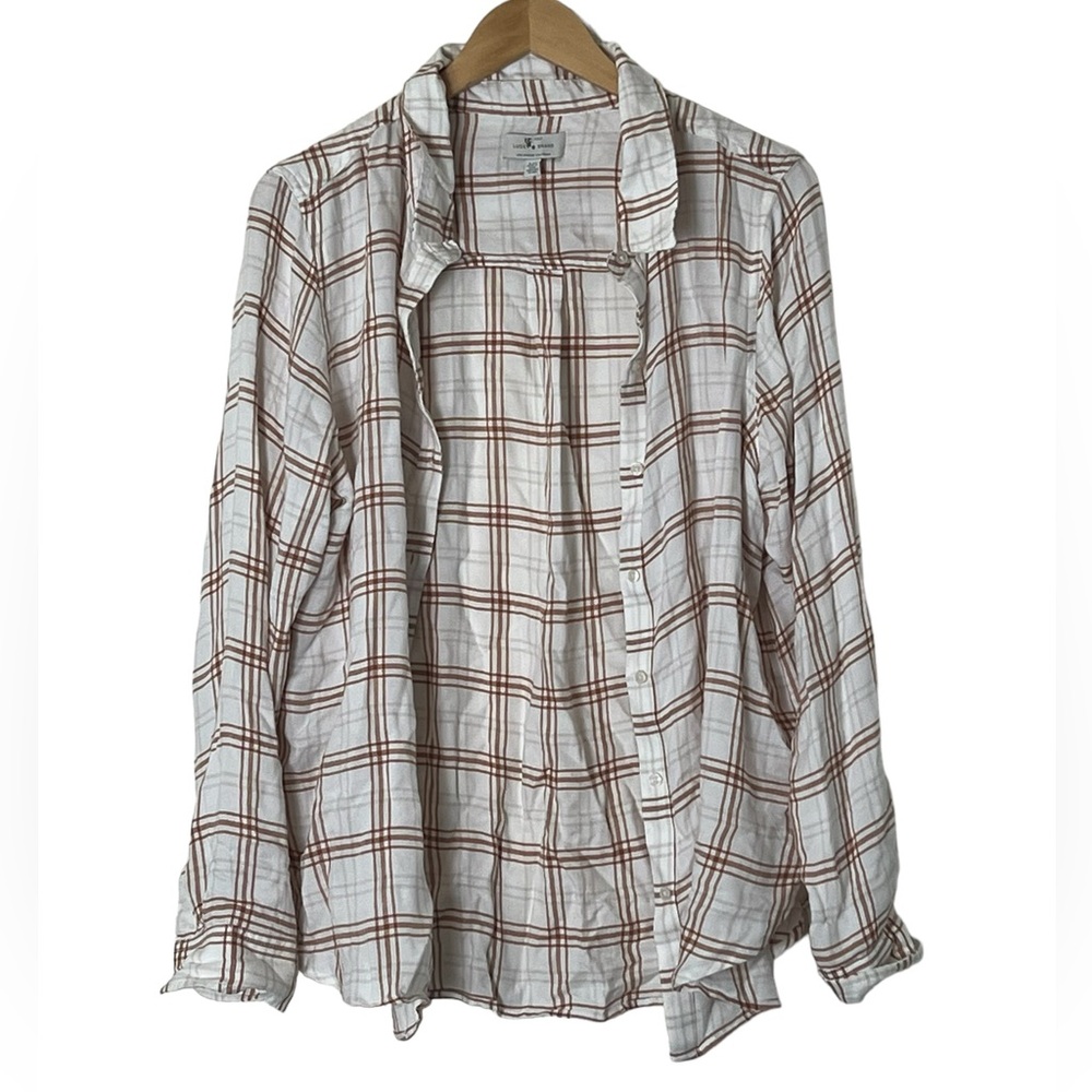 Lucky Brand | Plaid lightweight long sleeve button down shirt size large